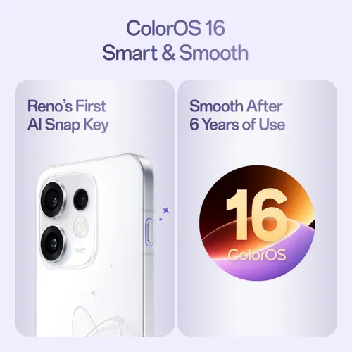 OPPO reno 16 5G (Stellar Purple , 8GB RAM, 256GB Storage) view 2