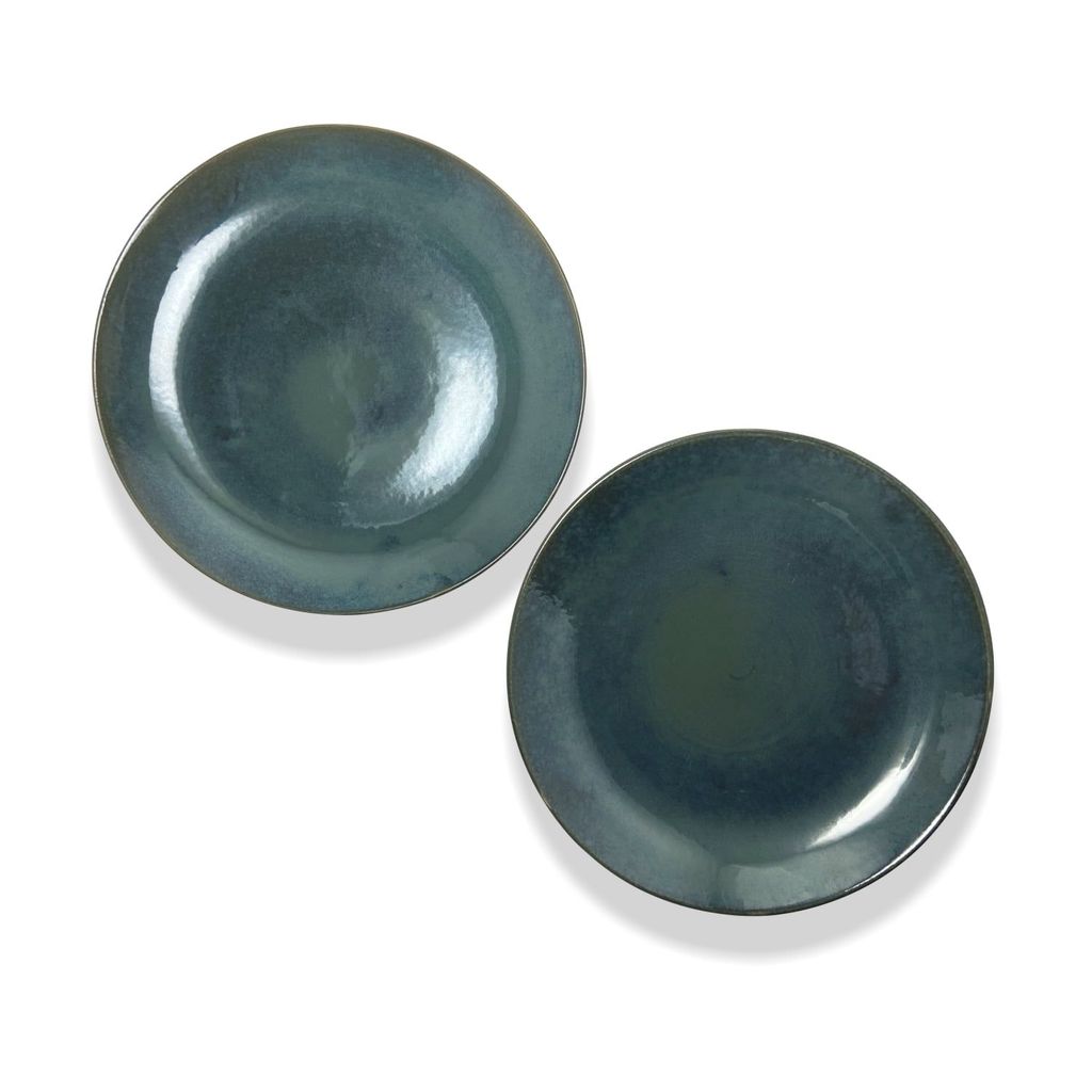 Ceramic Dining Emerald Green Hand-Glazed Ceramic Dinner Plates Set of 2 view 2