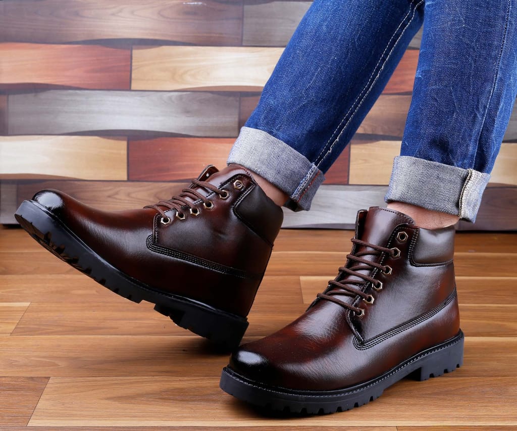 Bxxy's Faux Leather Chelsea Ankle Lace-up Boots for Men view 2