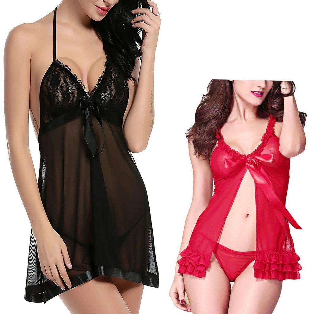 Net Babydoll Nightdress with panty combo pack 2 view 2