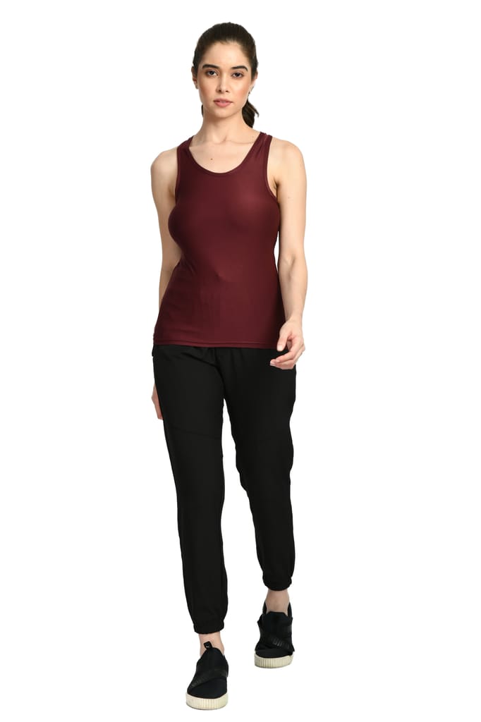 Body Smith Women’s Maroon Activewear Vest | Sleeveless Sports Tank Top for Gym, Yoga & Workout view 2
