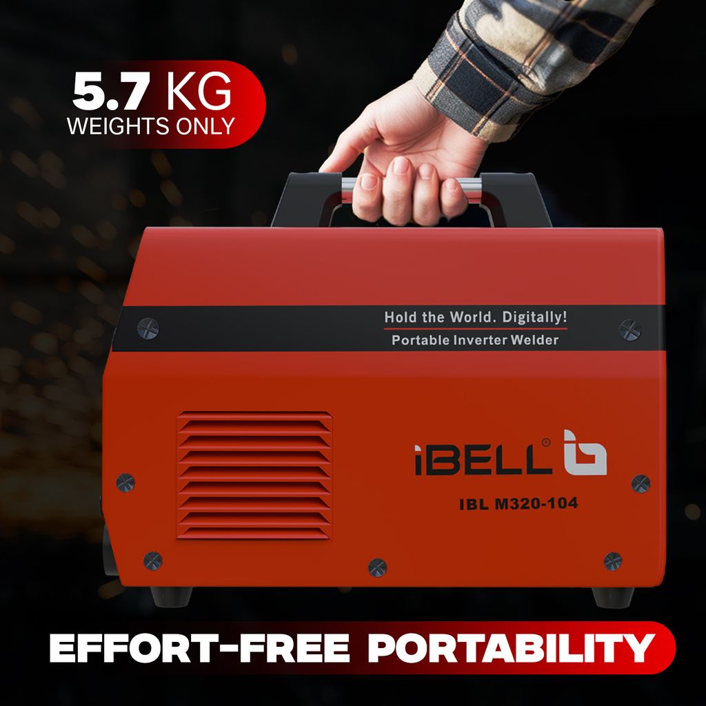 iBELL M320-104 Inverter ARC Welding Machine 320A | Professional & DIY IGBT Welder | Adjustable Arc Force & Built-in Hot Start & Anti-Stick | 1–5mm Electrodes | 220V view 2