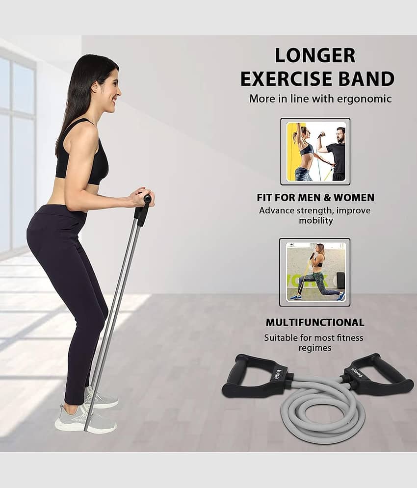 LIONFIT® COMPLETE HOME GYM FITNESS COMBO – Double Spring Tummy Trimmer, Push-Up Bars, Resistance Tube with Handles, Abs Roller with Knee Mat | Full Body Workout Kit for Men & Women view 2