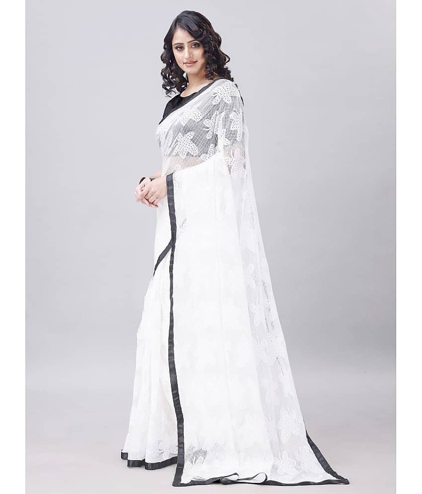 LEOSAGI Net Self Design Saree With Unstitched Blouse Piece ( Black ) view 2