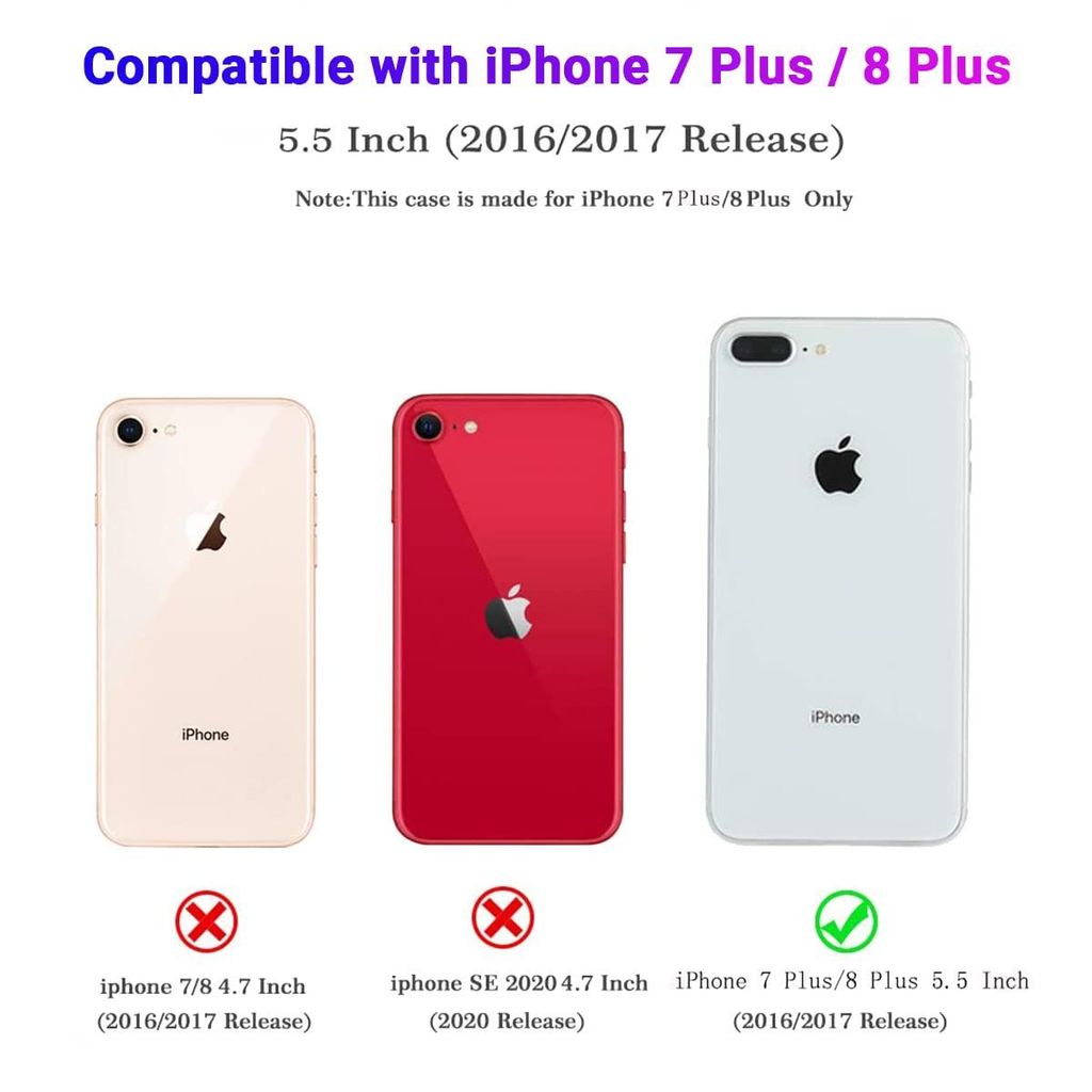 LIRAMARK Liquid Silicone Soft Back Cover Case for Apple iPhone 7 Plus / 8 Plus view 2