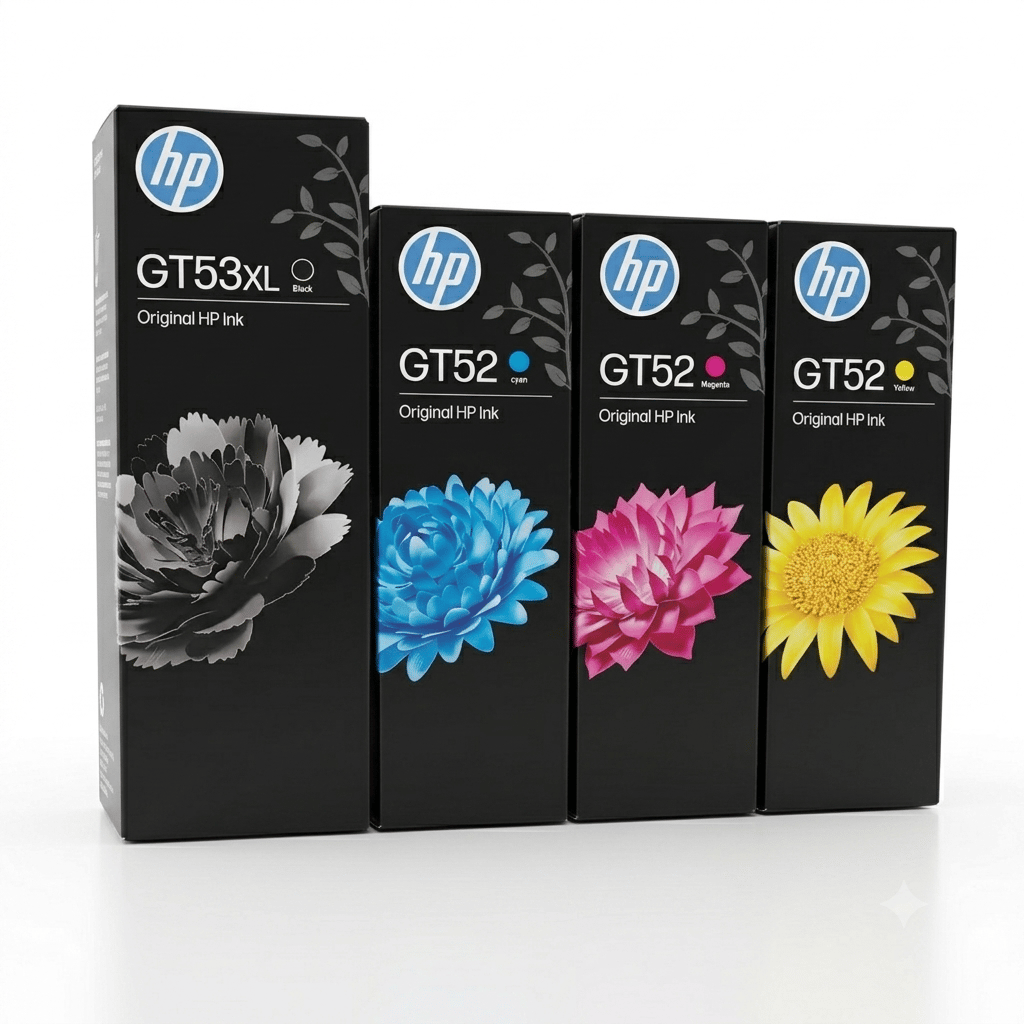 HP GT53XL set of 4 colors Black cyan yellow magenta Original Ink Bottle (1VV21AA) view 2