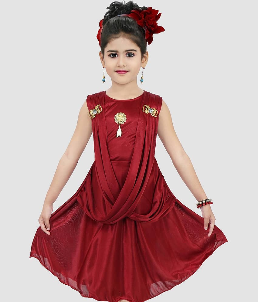 9stiches Satin Frock For Girls ( Pack of 1 , Pink ) view 2
