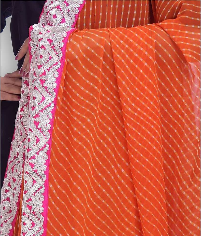 Apratim Orange Georgette Gota Patti Dupatta view 2