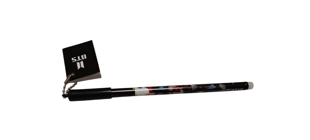 BTS Themed Pen with Mini Notebook Keychain - Black view 2