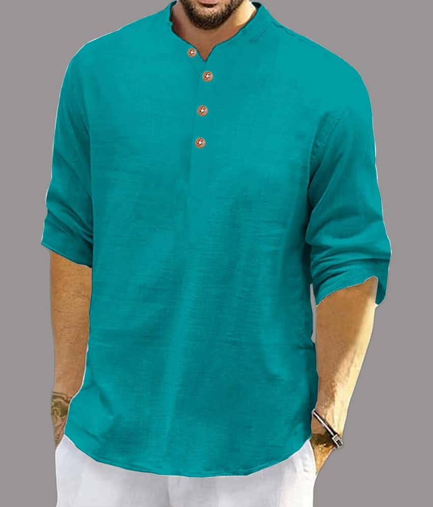 UNI VIBE Brown Cotton Blend Men's Shirt Style Kurta ( Pack of 2 ) view 2