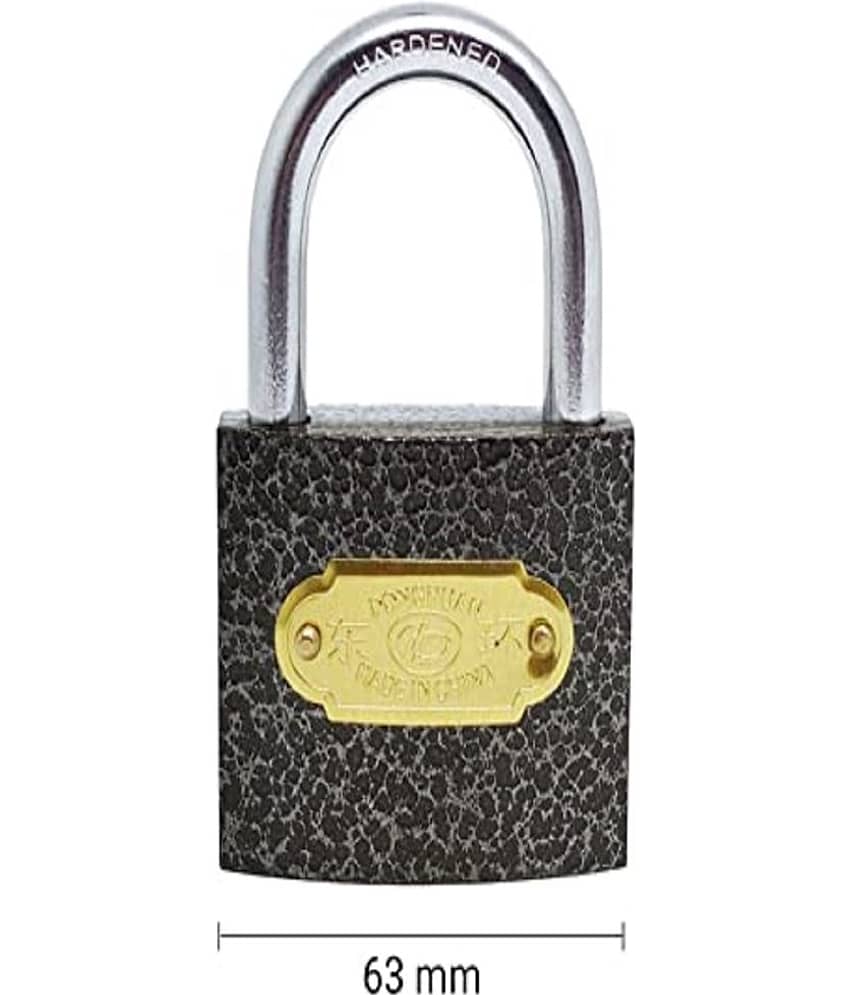 Pressing Hard Stainless Steel black Finish Lock with 3 Key (lock 63 mm ) view 2