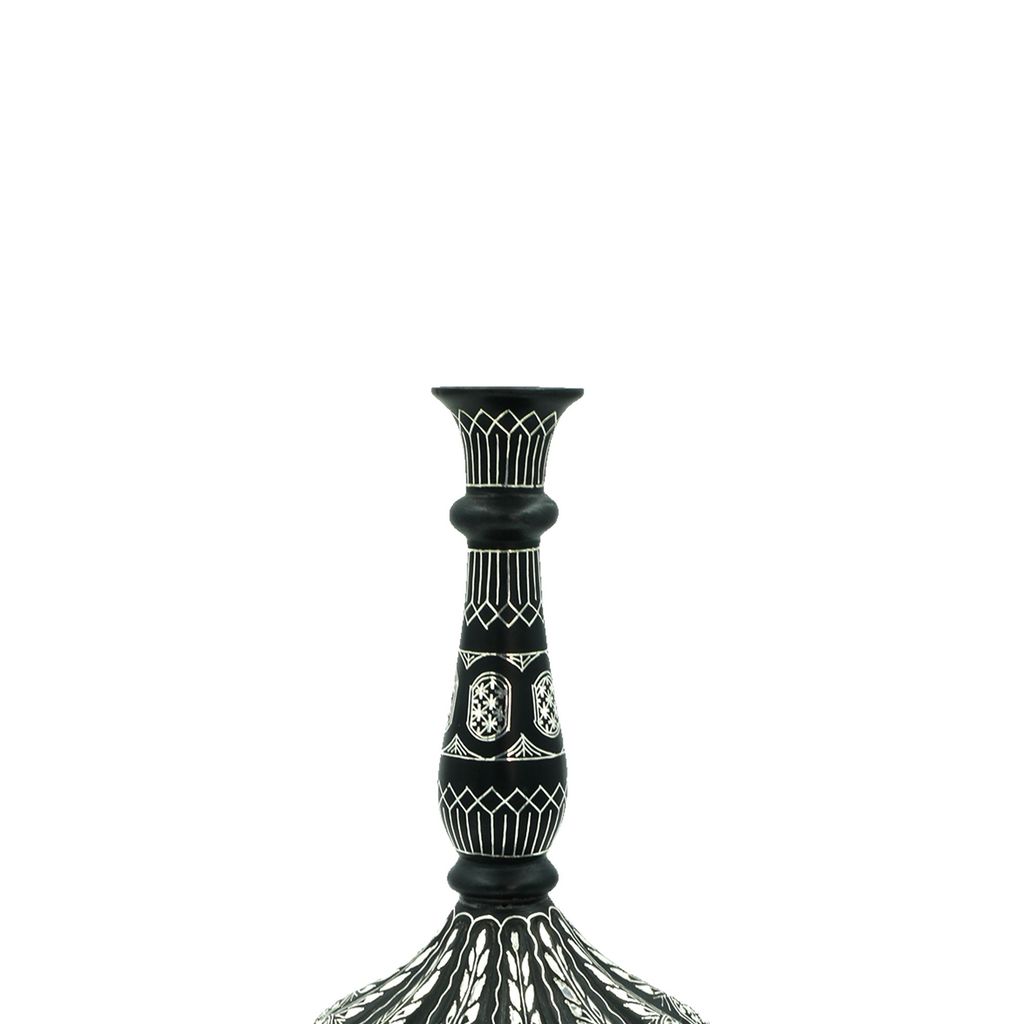 Bidri Melon Vase Star Work view 2