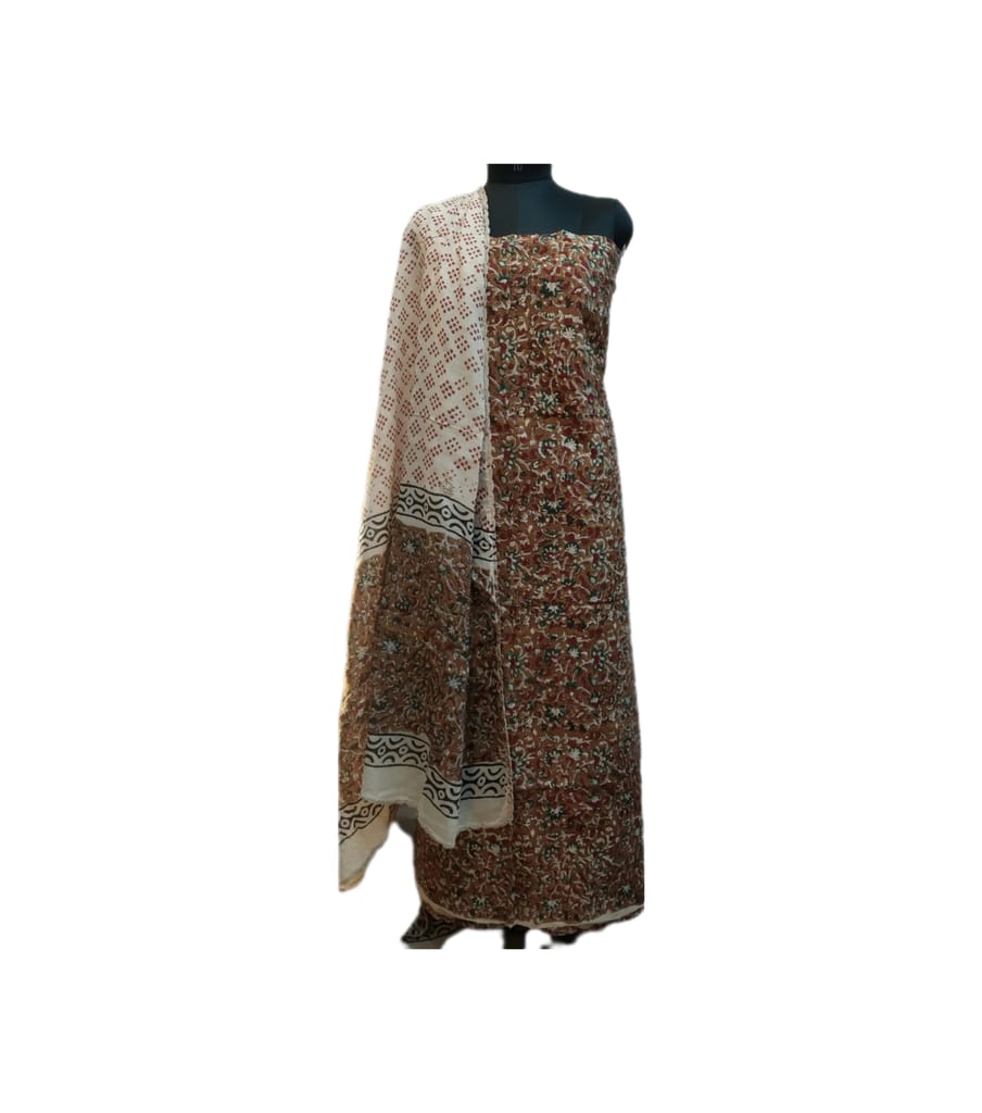 Gulmohur Cotton Ajrakh Suit view 2