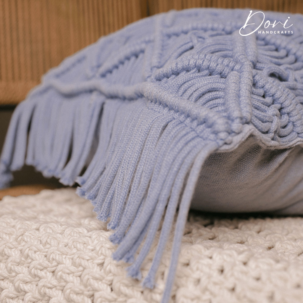 Light Purple Macrame Cushion Cover view 2