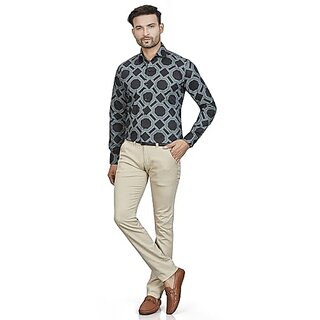 DUKUL Men's Long Sleeve Formal Classic Check Print Black Shirt | Regular Fit | Stylish & Comfortable | Soft Cotton | Machine Washable | Perfect for Business & Office view 2