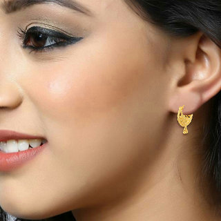 Vighnaharta Traditional Bucket Bali Alloy Gold and Micron Plated Earring view 2