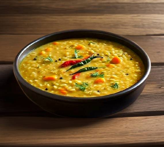 Garlic Tadka Khichdi With Dahi