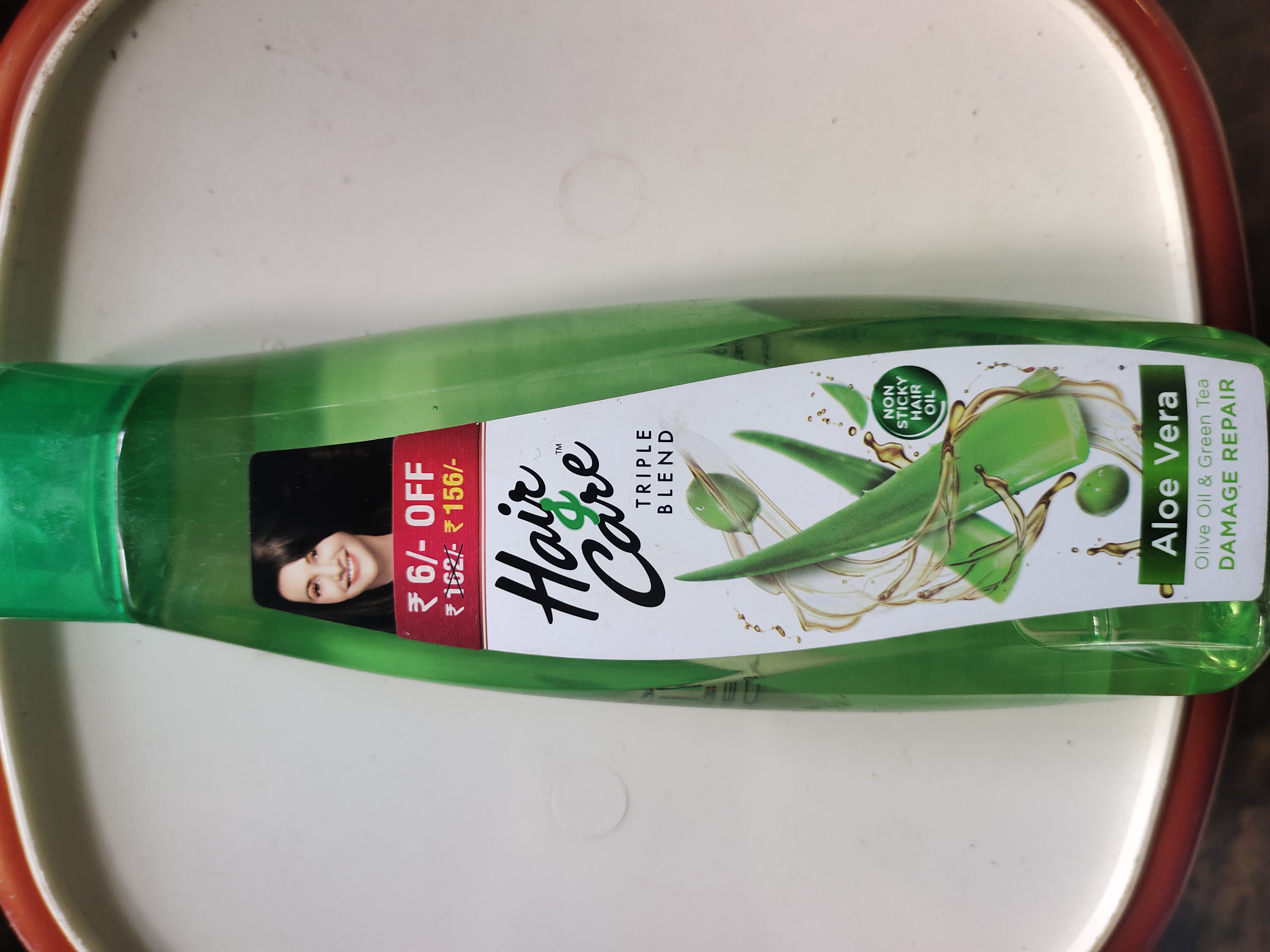 Hair & care triple blend aloe vera olive oil & green tea non sticky hair oil