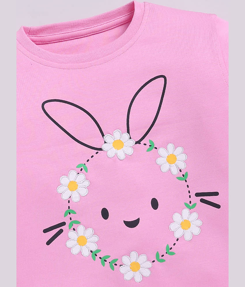 CUTOPIES Pack of 1 Girls Cotton Sweatshirt ( Pink ) view 2