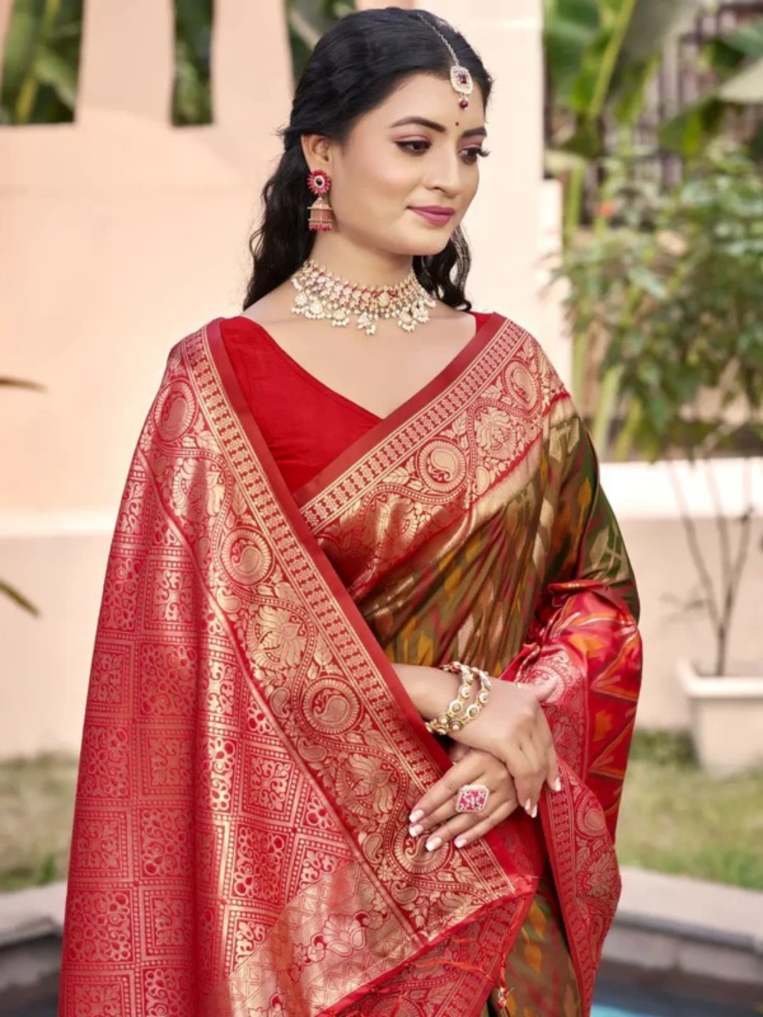 Brown Silk Saree view 2