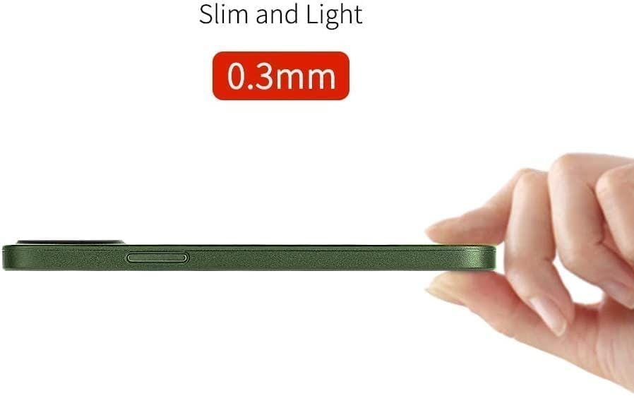 Memumi Slim Series Ultra Thin 0.3mm Back Cover for Apple iPhone 12 Pro Carbon Fiber - Green (6.1") view 2