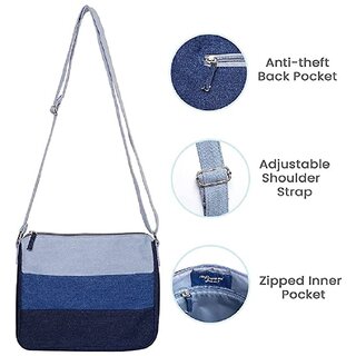 The Purani Jeans Side CrossBody Sling Bag for Women Stylish Latest Girls Handbag New Denim Adjustable Shoulder Strap view 2