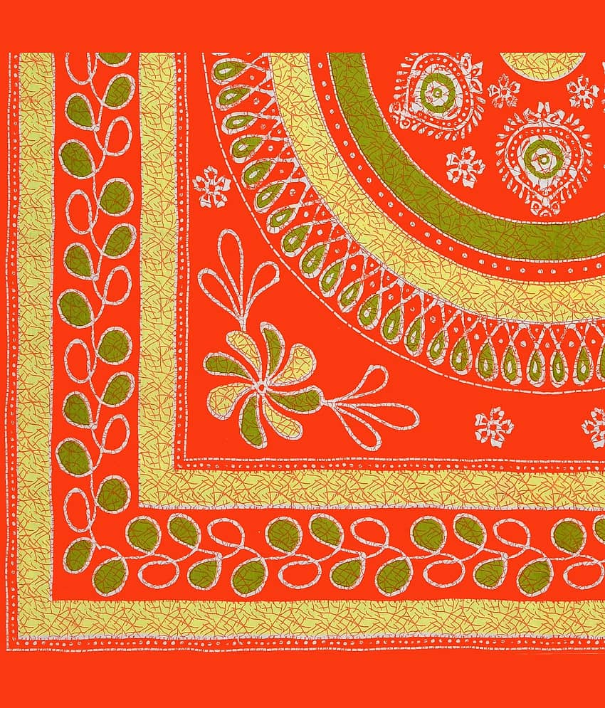 Uniqchoice Cotton 1 Single Bedsheet with 1 Pillow Cover ( Orange ) view 2