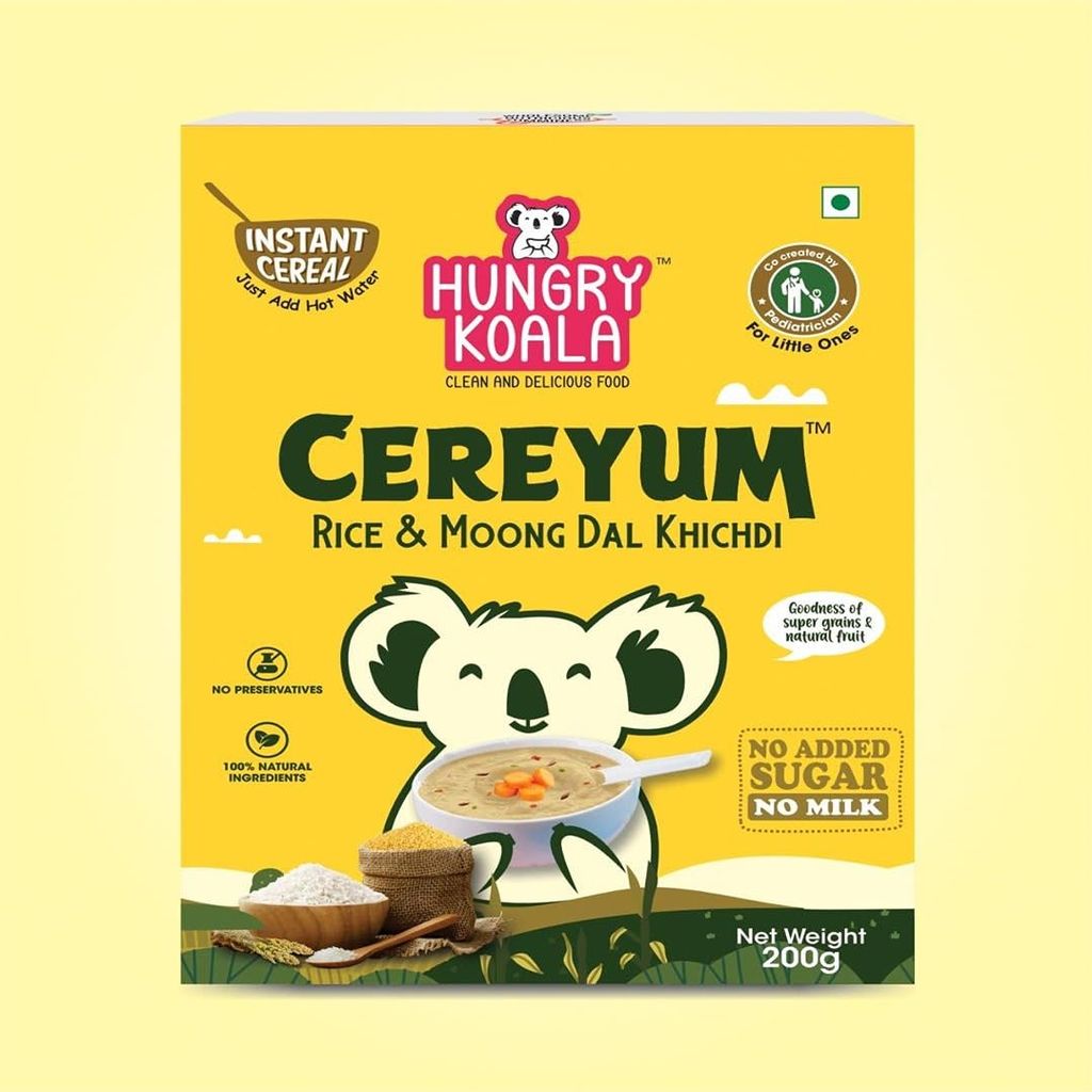 Hungry Koala Rice Moong Dal Khichdi & Little Millet Almond Kheer Combo, 200g Each, Natural Ingredients, No Added Sugar, Instant Cereal, Travel-Friendly view 2