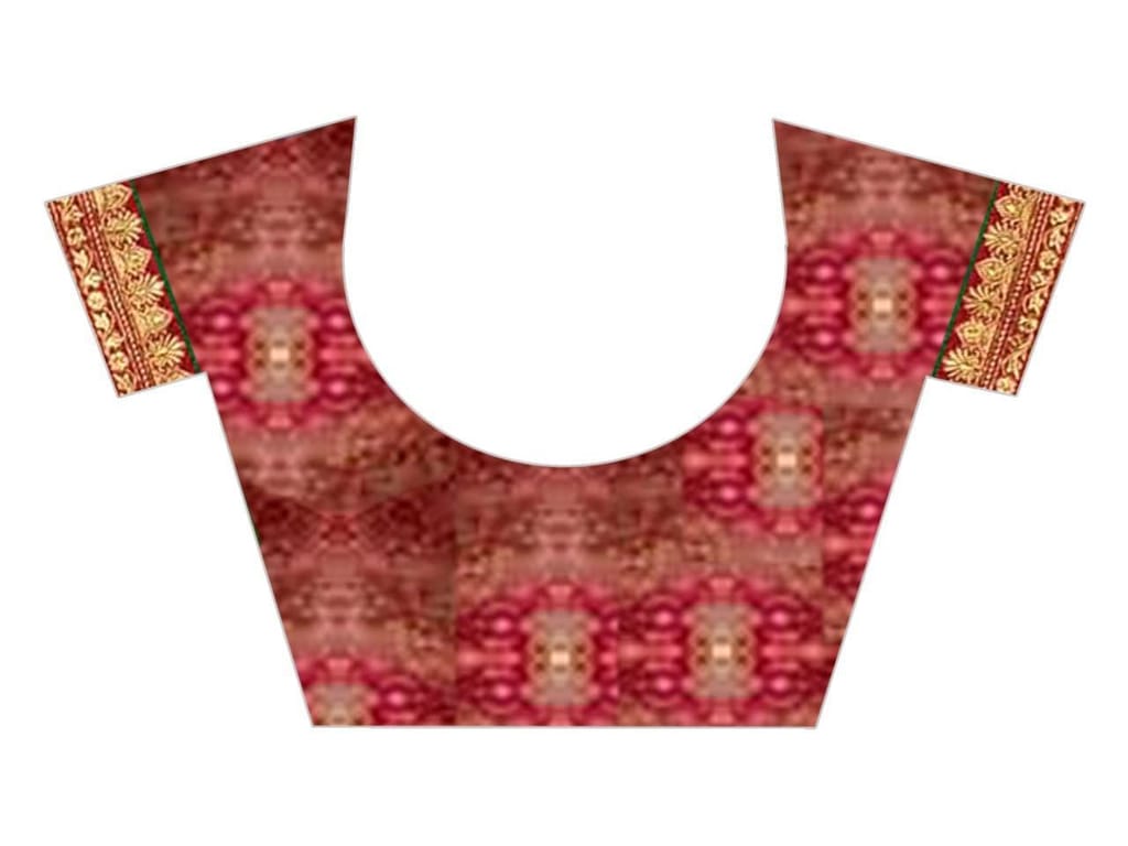 HHK Fashion Women's Work Vichitra Silk 5.5 Meter Saree with Unstitched Blouse Piece view 2