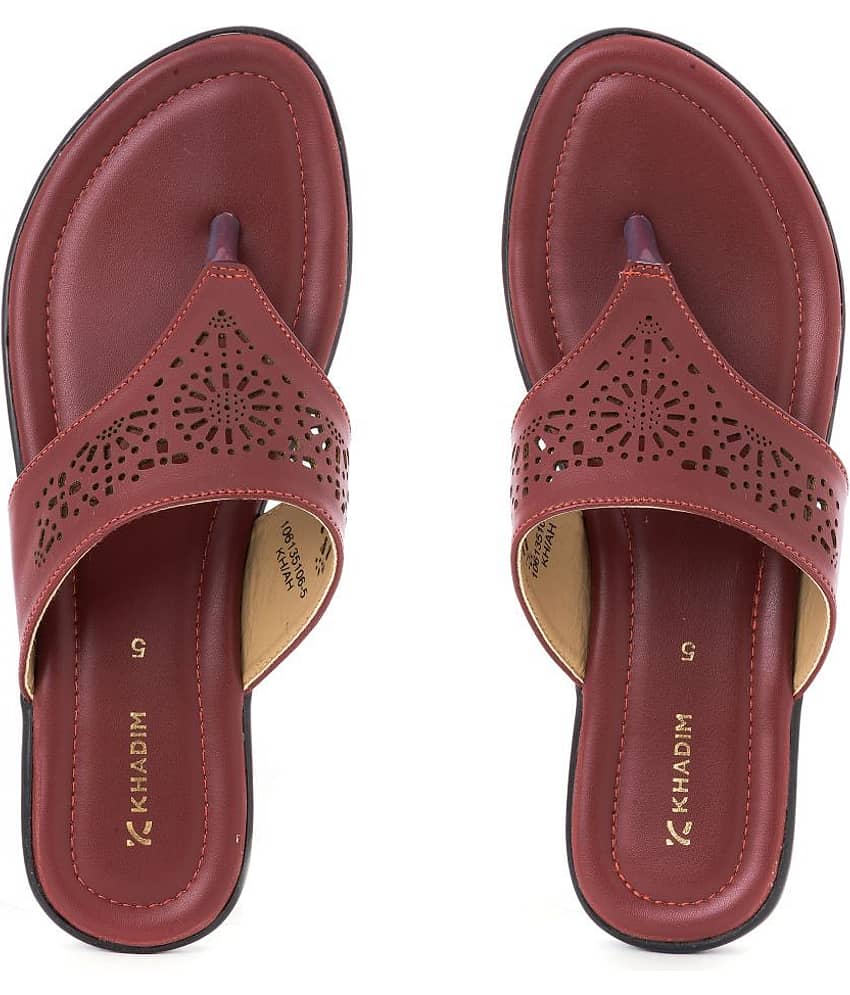 KHADIM Maroon Women's Flats view 2