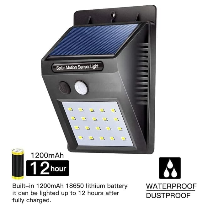 DAYBETTER 20 Led Solar Motion Sensor Light, Plastic Outdoor Weatherproof for Driveway Garden Path Yard Outdoor, Home Decoration White (Pack of 2) DA-B39 view 2