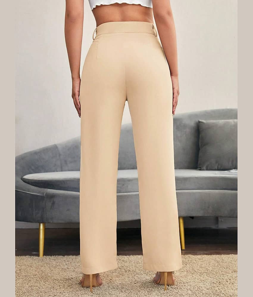 CHALODIA Women Cotton Blend Formal Trousers ( Brown ) view 2