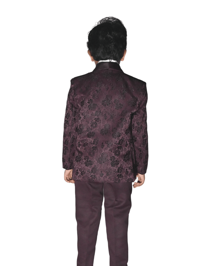 JOYHAAT Kids Boy 5 Piece Party/Wedding/Festival/Formal Wear Embroidered Tuxedo Coat Suit/Set of Full Shirt, Pant, Waistcoat, Embroidered Coat & Bow view 2