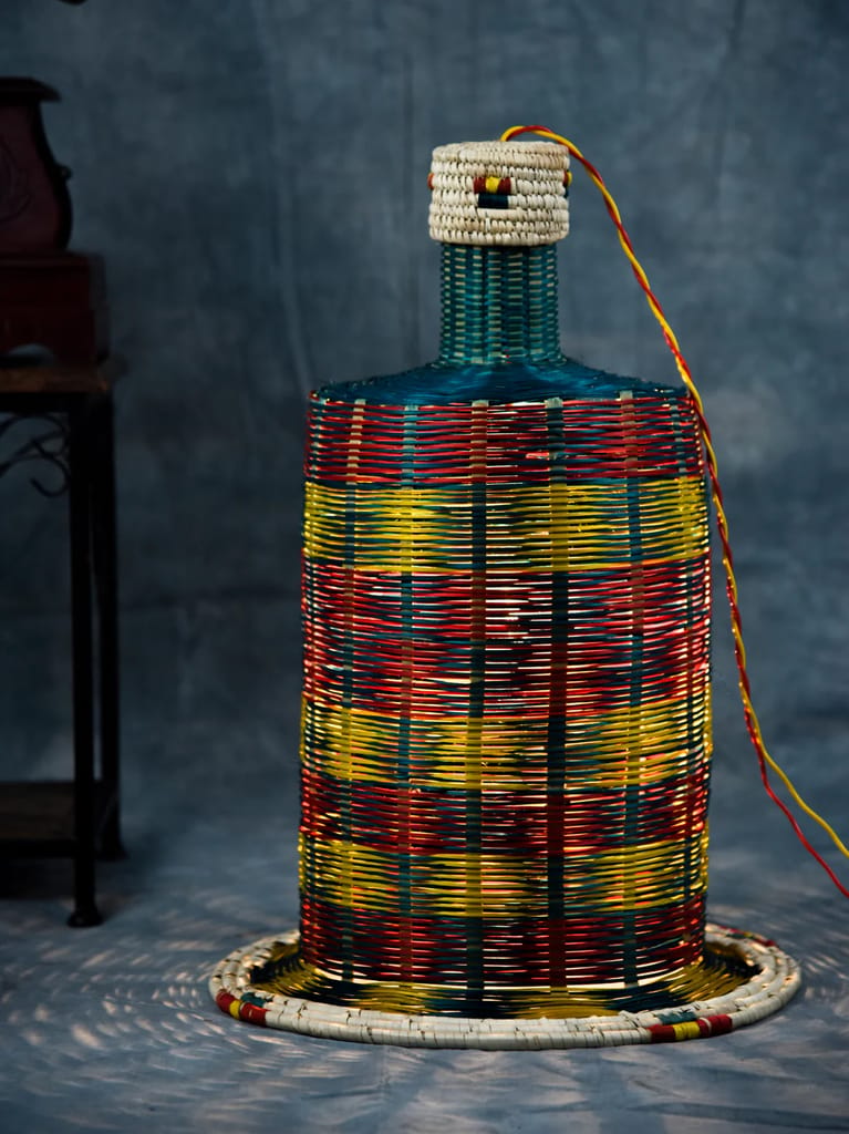 Handmade Multicolor Whimsical Bamboo Lamp