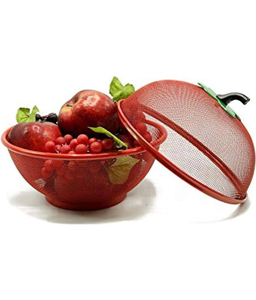 GEEO Apple Fruit Basket Steel Multicolor Food Container ( Set of 1 ) view 2