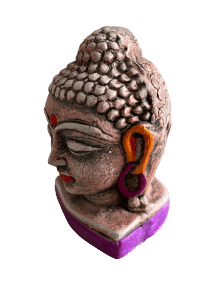 ASOMI HANDCRAFTED BUDDHA HEAD STATUE view 2