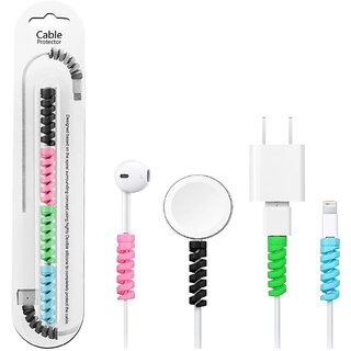 12 Pcs, Flexible Cable Protector, All Wired Accessories, for iPhone Android Charging Cables, Set of 3 (Multi-Color)