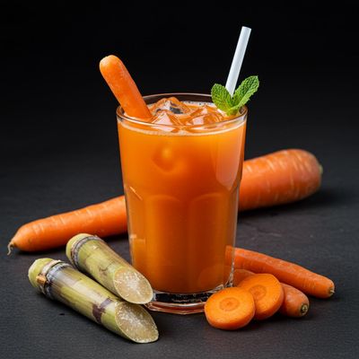 Carrot Cane [Sugarcane Juice+Carrot Juice]