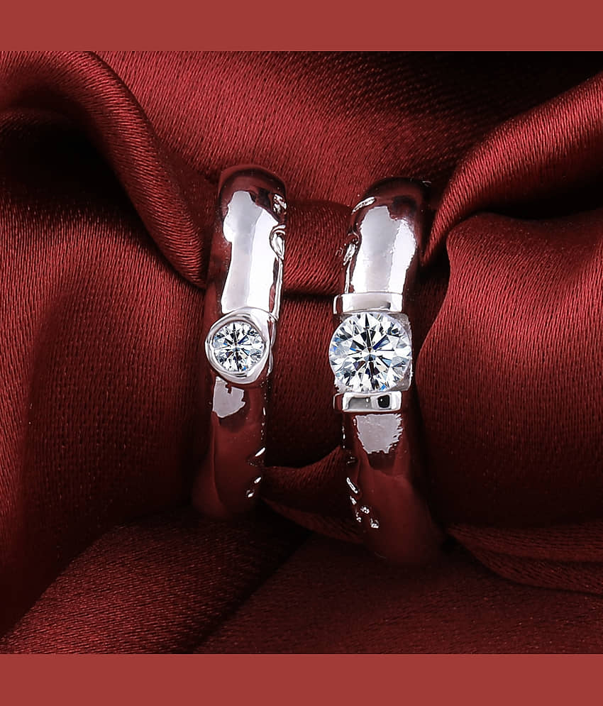 Speical For Couple Ring Valentines Adjustable Lover Ring Set Silver Plated Couple Ring Women And Men view 2