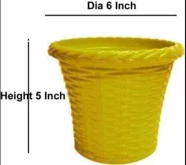 Clastik Small Height 6 Inch Plastic Decoration Mat Flower Pot, for Garden/Indoor, Table Top Planter/Pot, Set of 5 Pc view 2