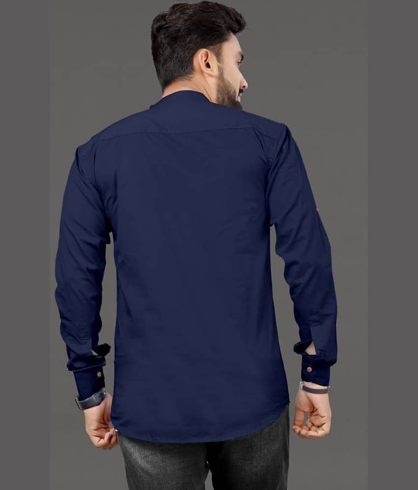 Nofilter Blue Cotton Blend Men's Regular Kurta ( Pack of 1 ) view 2