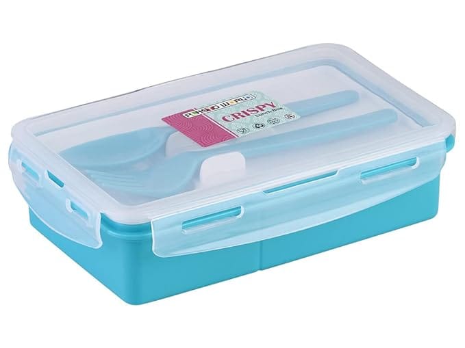UNMEE Plastic Lunch Box with With Fork & Spoon Blue Ideal for Office|School | College|Picnic|Boys| Girls| Men| Leak Proof|Multipurpose| Gifting|Special Occasion view 2