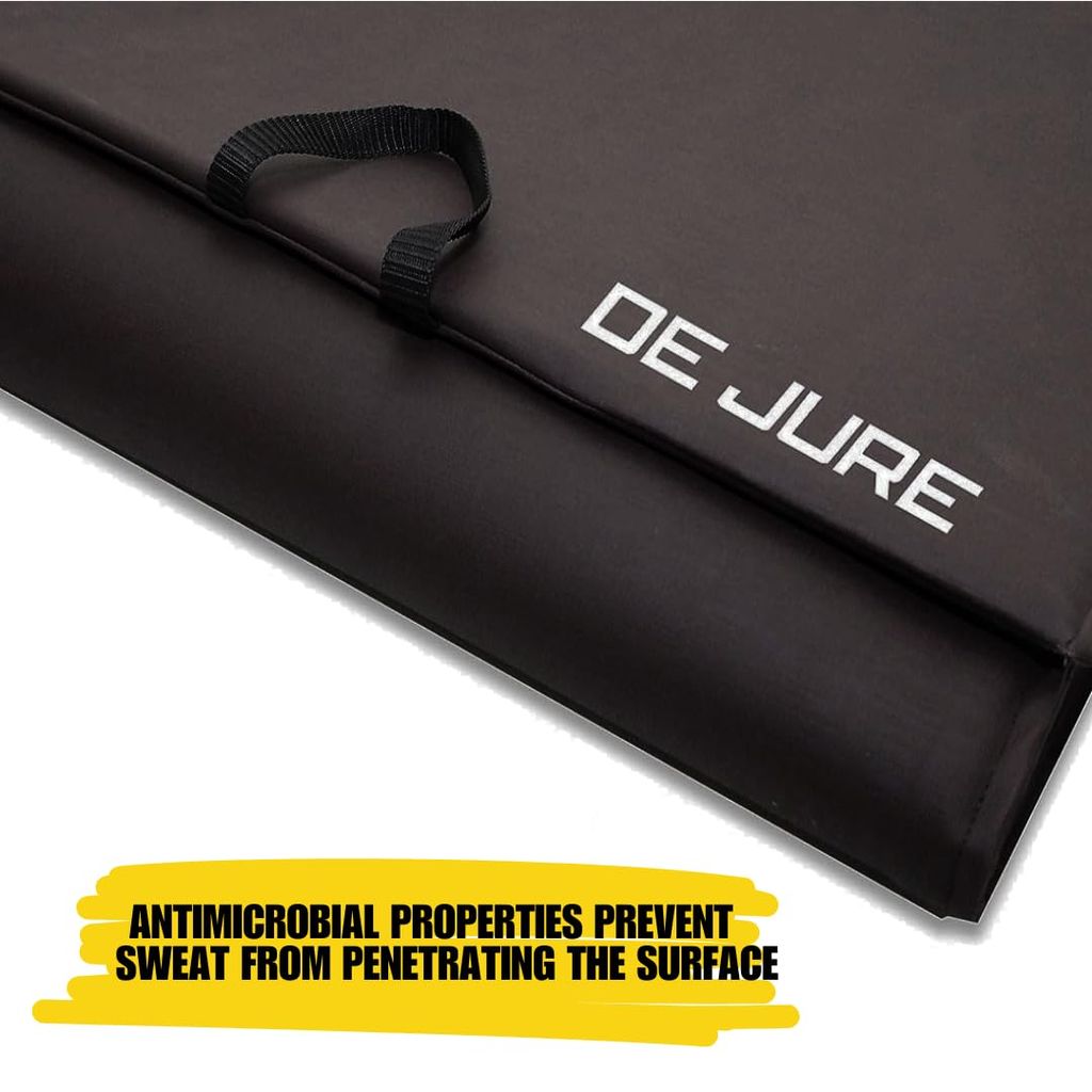 De Jure Fitness Leatherette Yoga Mat, Foldable yoga mat, Professional Yoga Mat for Exercise, Fitness & Meditation with Carrying Strap for Men & Women 10 MM view 2