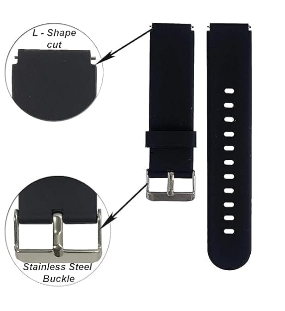 19mm Silicone Strap Compatible with Noise Colorfit Pro 2, Boat Storm Smart Watch & Watches with 19mm Lugs view 2