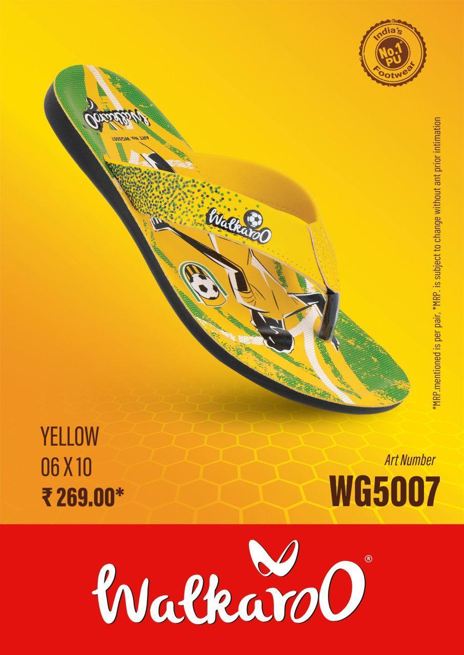 Walkaroo WG5007 Yellow No 7 Mens Slipper