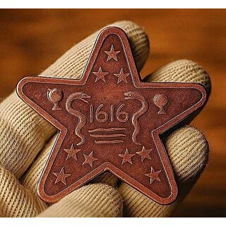 1616 Libbo Eic 1 Anna (Weight 86 Gram) Extremely Rare Beautiful Star Coin view 2