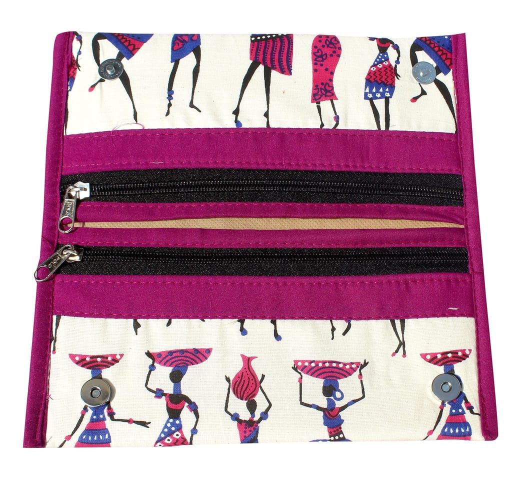 Mandhania Purple Cotton Women's Clutch (WWPP_104) view 2