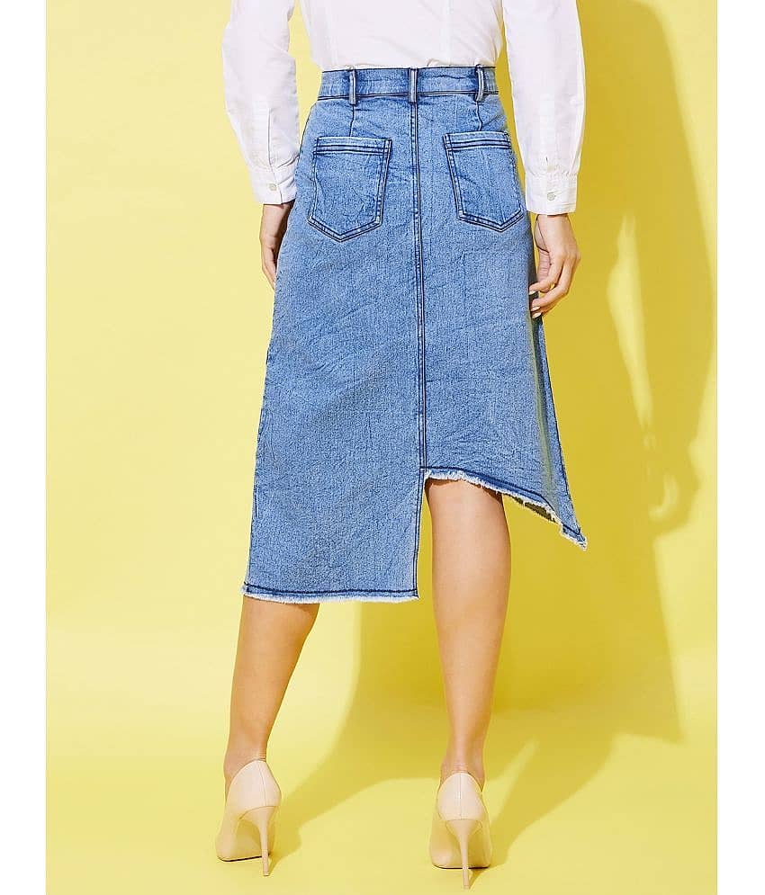 StyleStone - Blue Denim Women's A-Line Skirt ( Pack of 1 ) view 2