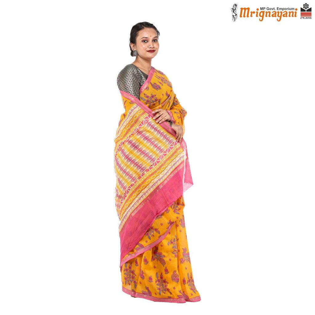HANDLOOM CHANDERI SILK SAREE WITH BLOUSE (SKU - 1SC114310522 , SAREE - 1247) view 2