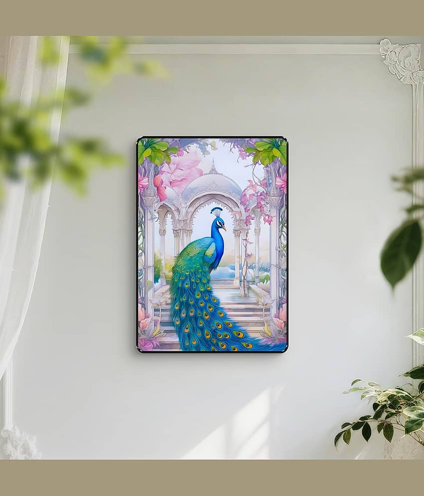Royal Peacock Palace Wall Art | Mughal Arch UV Print view 2